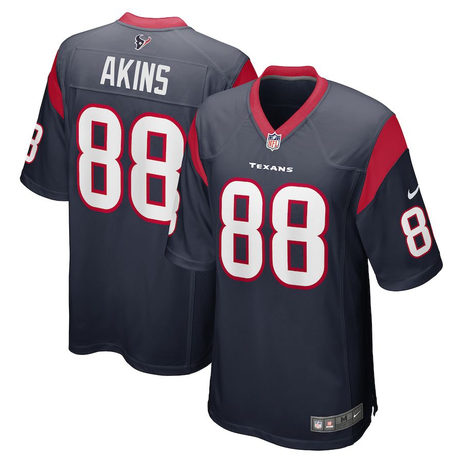 Men Houston Texans 88 Jordan Akins Nike Navy Game NFL Jersey